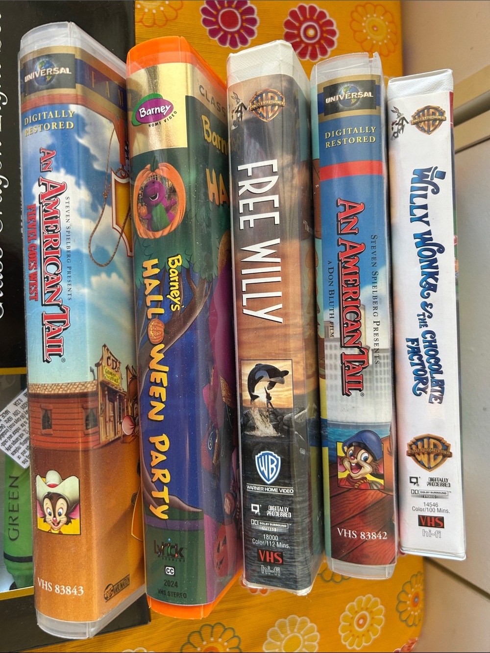 Set of Five Children VHS tapes